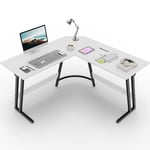 Devoko Bureau Angle 120 × 120cm,Bureau d'ordinateur,Table de Bureau,Bureau Gaming en Forme L,Petit Bureau Facile à Assembler (Blanc,120 × 120 cm)