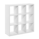 Furinno Cabine de Rangement Décorative à Dos Ouvert à 9 Cubes, Blanc