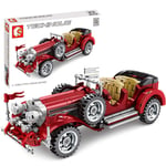 ReallyPow Technique Retro Car with Pull-Back Motor, Pull-Back Car Compatible with LEGO Technic - 617 Pcs