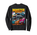 Monster Truck Crushing Cars Tee for Monster Truck Lovers Sweatshirt