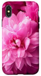 Coque pour iPhone X/XS Rose Pop Art Ethnique Magenta et Rose Pivoine Blush