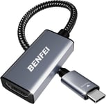 Adaptateur Usb C Vers Hdmi 4K, Adaptateur Thunderbolt 3/4 Vers Hdmi Compatible Avec Iphone 15 Plus Pro Max, Macbook Pro 2023/22/21/20, Samsung Galaxy S10/9[Coque En Aluminium Et Câ[CAB131444]