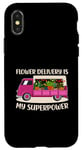 Coque pour iPhone X/XS Flower Delivery Fleuriste Camion Amoureux Rose Super Driver Maman