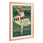 Big Box Art Framed Print of Vintage WPA Poster Up The Devil Design | Wall Art Picture | Home Decor for Kitchen, Living Room, Bedroom, Hallway, Oak, A2 / 24.5x18 Inch / 62x45cm