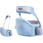 Sunxury - Bleu)Porte-bébé Siège de Hanche,Ergonomique Porte bébé Ventral Tabouret de Taille avec Ceinture de Sécurité & Bandoulière Simple Pur Coton