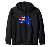 Australia Down Under Classic Australian Flag Map Gift Zip Hoodie