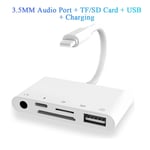 Adaptateur De Caméra Usb 3 Pour Iphone 14/13/12/Ipad,Otg Femelle Tf/Sd,Carte Avec Port De Charge Plug And Play - Type 3.5mm Usb Sd Tf Chg