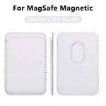 Lyx för Magsafe Magnetiskt Läder Plånboksfodral för iPhone 11 12 13 14 15 Pro Max S23 Kortfodral Telefonväska Skyddstillbehör White