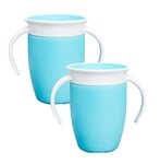 Munchkin Miracle 360 Tasse d'apprentissage 6+ mois| Gobelet à flux libre pour tout-petits | Sans BPA | Antifuite | Compatible lave-vaisselle| Bouteille pour bébé avec poignées faciles à saisir| Blue