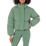 Amazon Essentials Women's Crop Puffer Jacket (Available in Plus Size), Sage Green, XL Plus