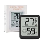 Lot Thermometre Interieur Maison 1 Pièce,Lcd Mini Digital Thermomètre Avec Hygromètre,Mesure De Précision Murale Pour Chambre Bébé,Culture Et Cave,Noir