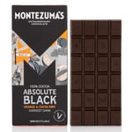 Montezuma's Absolute Black, 100% Cocoa, Dark Chocolate Orange & Cocoa Nibs, Gluten Free & Naturally Vegan, 90g Bar