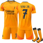 Real Madrid Borta Fotbollströja Barn 2024-2025 Vinicius Nr 7 VINI JR No. 7 VINI JR 22