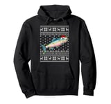 Ugly Sweater Xmas Lights Santa Rainbow Trout Fish Christmas Pullover Hoodie