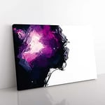 Big Box Art Her Galaxy in Pink & Purple in Abstract Canvas Wall Art Print Ready to Hang Picture, 76 x 50 cm (30 x 20 Inch), White, Black, Violet, Purple, Mauve