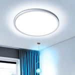 EASY EAGLE Plafonnier LED 36W 3240LM IP44 Étanche Luminaire 6000K Blanc Froid Mince Lampe Plafond Moderne Rond pour Cuisine Salon Chambre Couloir Bureau Ø30CM