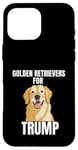 Coque pour iPhone 16 Pro Max Golden Retrievers For Trump Trump 2024 Républicain