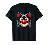 Red Nose Cat Funny Black Cat Red Nose 2024 Kids Boys Girls T-Shirt