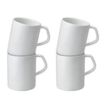 Denby White Porcelain Small Coffee Mug Set of 4-200ml Classic Simple Tea Mug Set for Home & Office - Dishwasher Safe, Microwave Safe - Chip Resistant