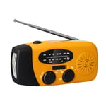 Veva radio med solceller / ficklampa - 2000mAh Powerbank orange