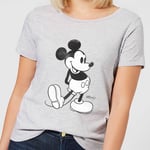 Disney Mickey Mouse Classic Kick B&W Women's T-Shirt - Grey - XL