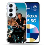 Cokitec Coque Renforcée pour Samsung Galaxy A55 5G Musique Johnny Hallyday Moto