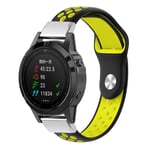 Garmin Fenix 5 / Forerunner 935 Quatix Approach S60 22mm silikoninen ranneke - Musta Keltainen