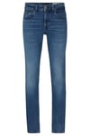 BOSS Mens Delaware BC-P Blue Slim-fit Jeans in Super-Stretch Denim