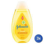 3x Johnson's Baby 300 Ml. Shampooing Jamais Plus 'Larmes Fabriqué en Italie