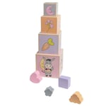 Happy People Blocs Empilables en Bois Rose/Violet/Orange Ensemble de Jouets