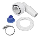 Xavax Douille de raccord (pour Siphons Intégration dans mur sans Ouverture de Nettoyage, pour Lave-linge et Lave-vaisselle, 90 degrés, Raccord de Tuyau de 20-23 mm) Blanc/Bleu