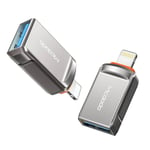 MCDODO - Lightning til USB-A 3.0 adapter - OTG Funkstion - Grå