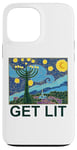 iPhone 13 Pro Max Get Lit Happy Hanukkah Menorah Candles Candelabrum Hebrew Case