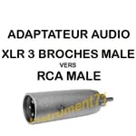 1 Adaptateur XLR 3 Broches Mâle vers RCA Mâle Qualité Métal