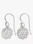 Nina B Sterling Silver Open Rose Drop Earrings