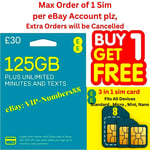 2 x New EE Sim Card Pay As You Go Data Unlimited Calls SMS Mini Micro &Nano PAYG