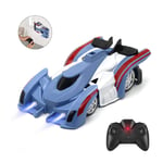 MYRCLMY Children's Remote Control Car, Rechargeable Wall Climbing Car, Dual-Mode 360° Rotating Stunt Car with LED Lights, Smart Luminous USB Boy Toy,Blue