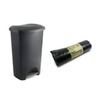 Addis Everyday Family Pedal Bin, 50 Litre, Black with 20 bin Liners 518598ebay