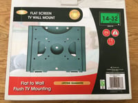 SLXGOLD Flat Screen TV Wall Mount Flat To wall Flush TV Mounting 14-32” 30KG Blk