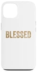 Coque pour iPhone 13 Design doré béni pour des thèmes spirituels et motivants