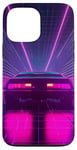 Coque pour iPhone 13 Pro Max JDM Voiture Rétro Années 80 Synthwave Lumières Rétro Voiture