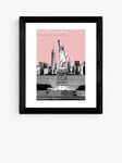 EAST END PRINTS Becks Norf Design 'New York Pink' Framed Print