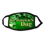 Taurner St. Patrick's Day Face_Másks for Adults Green Four Leaf Clover Printed Protective Face Bandanas Cotton Cloth Fabric with Elastic Ear Loops for Men Women Soft Comfortable Breathable