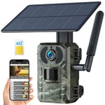 VOOPEAK Caméra de Chasse 4G Solaire, 2,5K HD Camera de Chasse Infrarouge avec Carte SIM, Caméra Chasse Nocturne Rechargeable Détecteur de Movement 0.2s IP66 Étanche pour Surveillance de la Faune