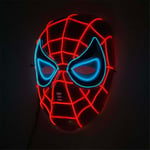 Lysande Spider-Man-mask Halloween-mask Maskerad Cosplay-rekvisita red