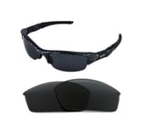 NEW POLARIZED REPLACEMENT BLACK LENS FOR OAKLEY FLAK JACKET SUNGLASSES