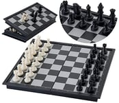 Engelhart - Jeu d'échecs magnétique 24 cm - échiquier de Voyage de Luxe numéroté - Jeu de société stratégie Pliable Portable pour Enfant à partir de 6 Ans et Adulte débutant et Professionnel