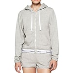 Calvin Klein Top Hoodie Full Zip Sweat-Shirt à Capuche Femme,Gris (Grey Heather 020) , Taille unique (Taille fabricant: Medium)