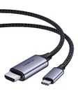 SOOMFON USB C to HDMI Cable 4K 120Hz 1.8M USB Type C Thunderbolt to HDMI Lead Plug and Play for MacBook Pro/Air, iPad Pro/Air, Samsung Galaxy, Laptop, Phone to TV HDMI Cable