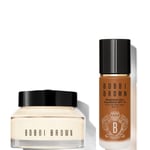 Bobbi Brown 24-hour Hydration Duo - Vitamin Enriched Face Base & Foundation Bundle (Various Shades) - Warm Walnut